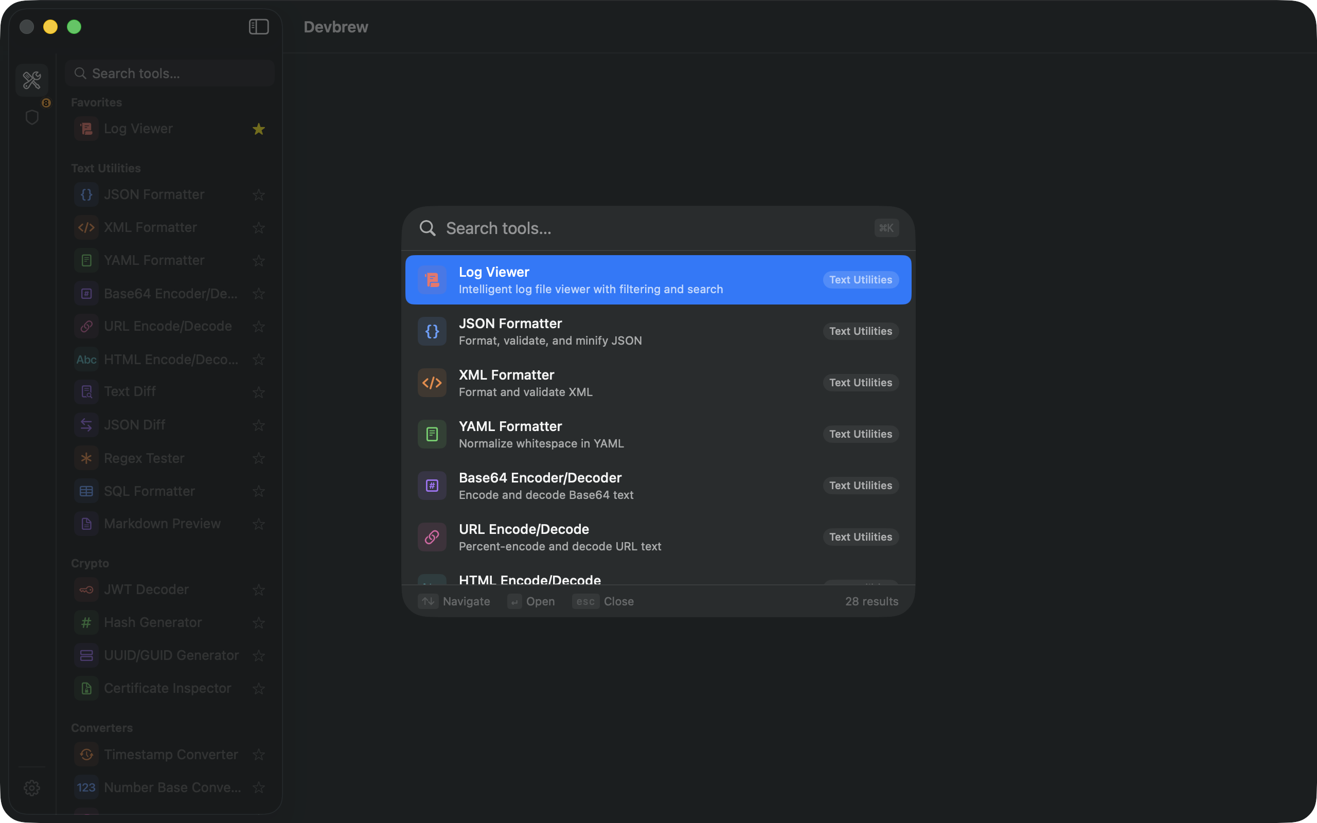 Devbrew ⌘K Quick Launcher